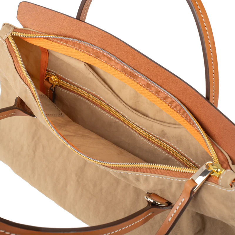 GIULIETTA 30 (MINI) LINYLEN TOTE Toast-Off white