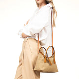 GIULIETTA 30 (MINI) LINYLEN TOTE Toast-Off white