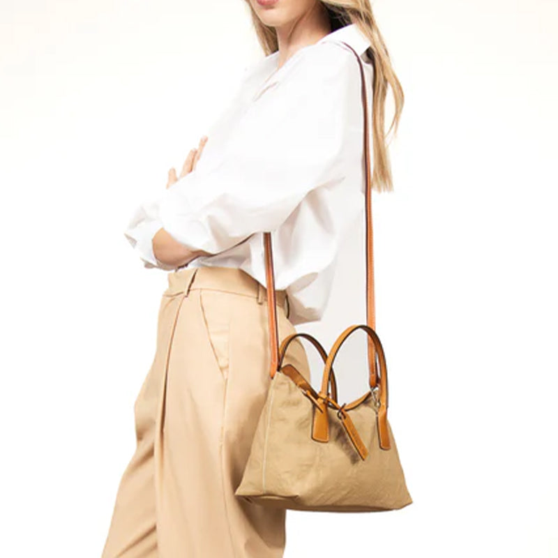 GIULIETTA 30 (MINI) LINYLEN TOTE Toast-Off white