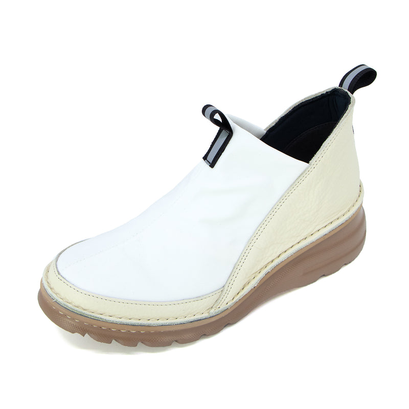 Touma Ivory Ultra Light and Wide Fit Stretch Short Boots