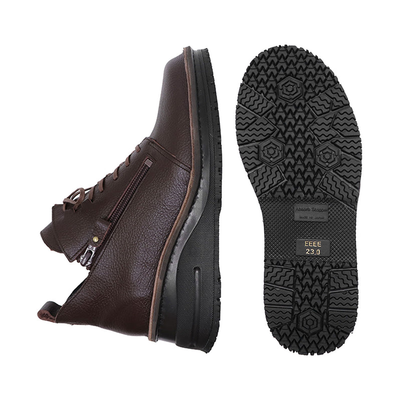 TOUMI Dark Brown Anti-Slip Wide Fit Boots