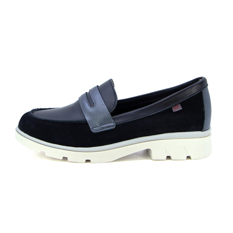 Ana Black Track Sole Loafers