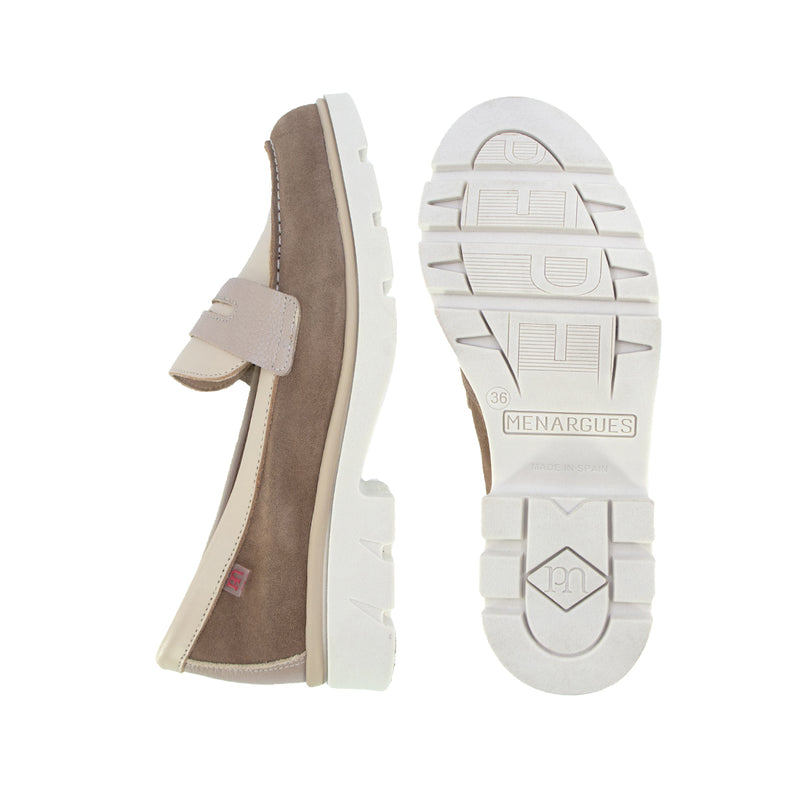 Ana Beige Track Sole Loafers