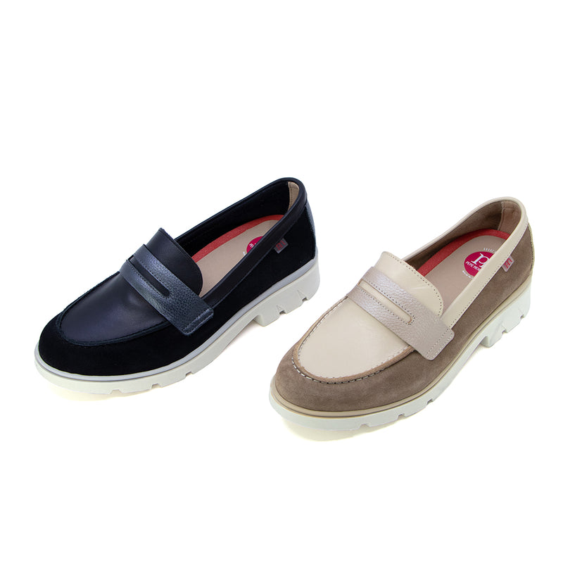 Ana Beige Track Sole Loafers