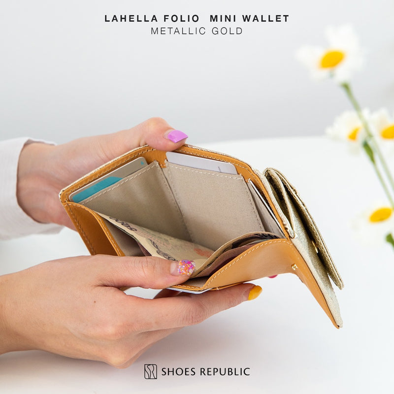 Lahella Folio Mini Wallet Metallic Gold