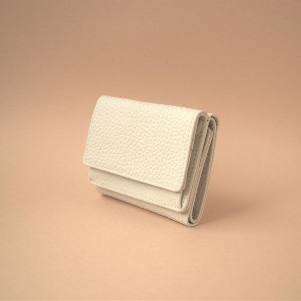 Ampersand Cow Leather Mini Wallet Ivory