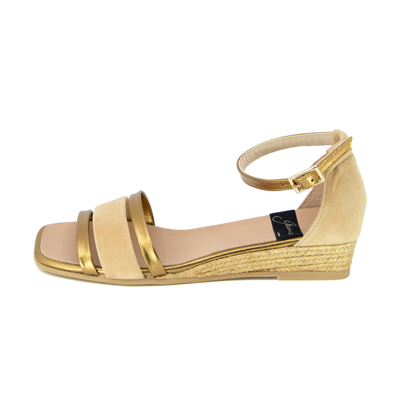 Perry Jute Beige Espadrille Wedge Sandals