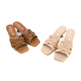 Phoebe Nude Beige Mule Sandals