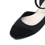 Sadie Black Strap Heels
