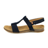 Tia Black T-Strap Soft Sandals