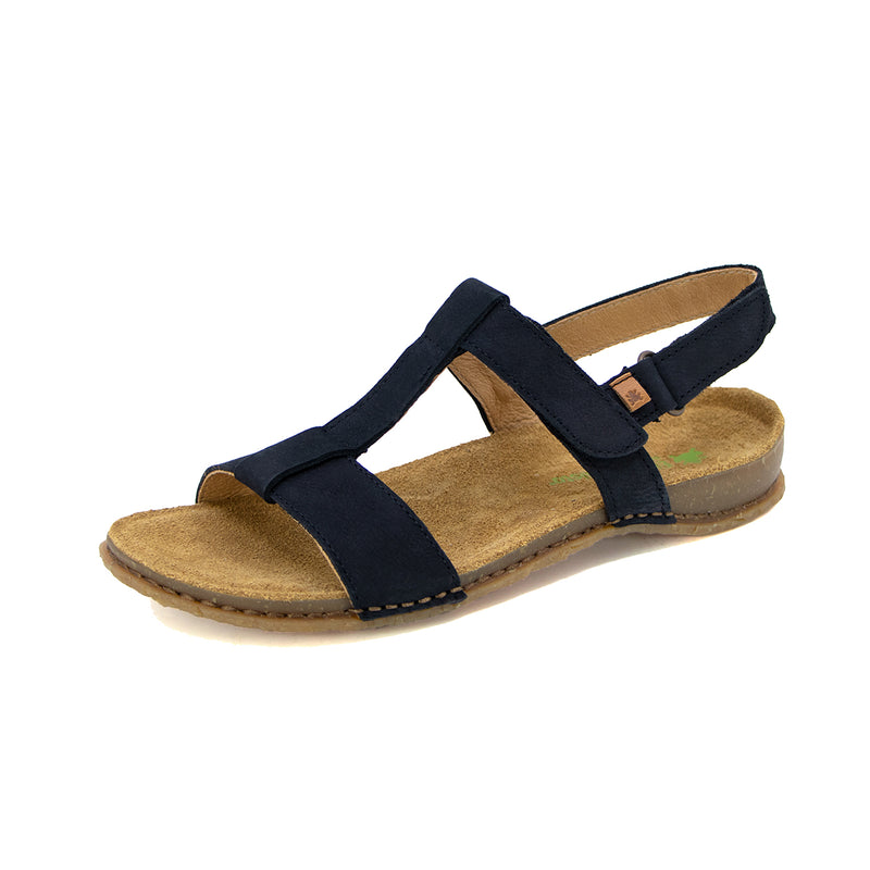 Tia Black T-Strap Soft Sandals