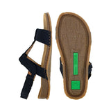 Tia Black T-Strap Soft Sandals